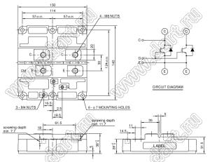 CM2400HC-34N модуль полупроводниковый силовой HVIGBT Modules-HVIPM; VCE(sat)=1700В; Ic=2400А