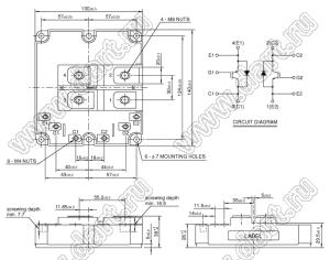 CM1200DC-34N модуль полупроводниковый силовой HVIGBT Modules-HVIPM; VCE(sat)=1700В; Ic=1200А