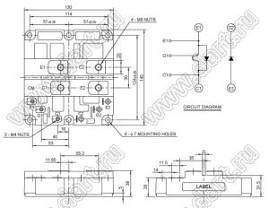 CM600E2Y-34H модуль полупроводниковый силовой HVIGBT Modules-HVIPM; VCE(sat)=1700В; Ic=600А