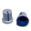 BLKN15.3x15-D6-LGU ручка для потенциометра, вал круглый; корпус светло серый; цвет вставки: синий