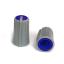 BLKN10x17.5-F6-GU ручка для потенциометра, вал с лыской; корпус серый; цвет вставки: синий
