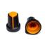 BLKN15x17-D6-BO ручка для потенциометра, вал круглый; корпус черный; цвет вставки: оранжевый