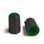 BLKN11x17.3-F6-BE ручка для потенциометра, вал с лыской; корпус черный; цвет вставки: зеленый