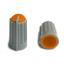 BLKN10x18-F6-GO ручка для потенциометра, вал с лыской; корпус серый; цвет вставки: оранжевый