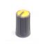 BLKN12x20-F6-GY ручка для потенциометра, вал с лыской; корпус серый; цвет вставки: желтый