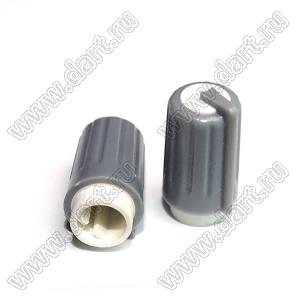 BLKN7.5x19-F6-GW ручка для потенциометра, вал с лыской; корпус серый; цвет вставки: белый