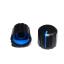 BLKN14.7x13-D6-BL ручка для потенциометра, вал круглый; корпус черный; цвет вставки: голубой