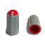 BLKN10x18-F6-GR ручка для потенциометра, вал с лыской; корпус серый; цвет вставки: красный