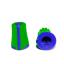 BLKN12X15.5-F6-EU ручка для потенциометра, вал с лыской; корпус зеленый; цвет вставки: синий
