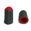 BLKN10x18-F6-BR ручка для потенциометра, вал с лыской; корпус черный; цвет вставки: красный