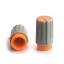 BLKN8x17-D6-LGO ручка для потенциометра, вал круглый; корпус светло серый; цвет вставки: оранжевый