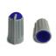 BLKN10x18-F6-GU ручка для потенциометра, вал с лыской; корпус серый; цвет вставки: синий
