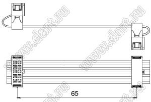 4401-10SR-65mm-4401-10SR кабель соединительный плоский L=65mm с разъемами IDC-10, шаг 2,54 мм (2x5 конт.)