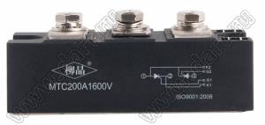 MTC200A1600V модуль тиристорный; IF(AV)=200А; VAC max.=1600В