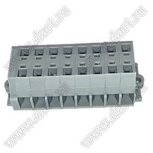 KFWS2.5-DB-08P-11 клеммник нажимной, прямой, двухрядный; шаг=2,5мм; H=18,00мм; I max=15/24А; U=300/500В
