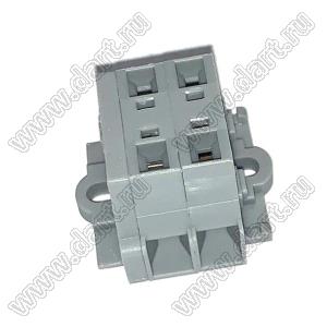 KFWS2.5-DB-02P-11 клеммник нажимной, прямой, двухрядный; шаг=2,5мм; 2-позиц.; H=18,00мм; I max=15/24А; U=300/500В