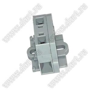 KFWS2.5-DB-01P-11 клеммник нажимной, прямой, двухрядный; шаг=2,5мм; 1-позиц.; H=18,00мм; I max=15/24А; U=300/500В