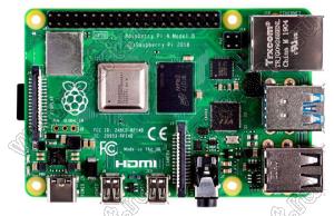 Raspberry Pi 4B 2GB плата микрокомпьютера; оперативная память 2 GB LPDDR4 SDRAM