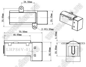 LHPS6V-01 счетный механизм для счетчика электроэнергии; коэффициент деления 100:1; 200:1; 400:1; 800:1; количество разрядов 5+1 (5 целых+1 десятичный)