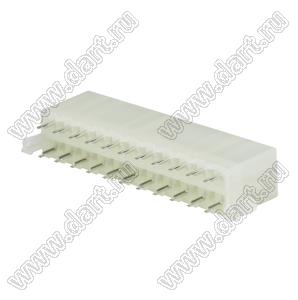 4200WVK-F-2X11P (Mini-Fit Jr.™ MOLEX 039299222, MF-22MB) вилка на плату прямая двухрядная с фиксаторами в плату и с выводами в плату плоского сечения; шаг 4,2мм; 2x11-конт.