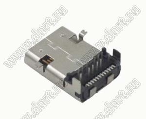 USB3.1-03 TYPE-C розетка USB3.1 (тип С) для выводного и поверхностного (SMD) монтажа горизонтальная