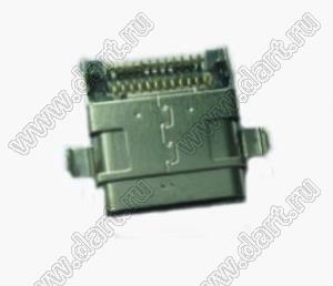 U522-011B-161081 TYPE-C розетка USB3.1 (тип С) для поверхностного (SMD) монтажа горизонтальная