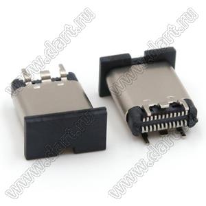 TC-08-Z-10.5-1 TYPE-C  (C-TF417-LH4706Y) розетка USB (тип С) для поверхностного (SMD) монтажа вертикальная с заглушкой; 24-конт.
