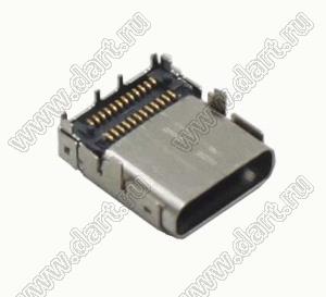 USB3.1-04 TYPE-C розетка USB3.1 (тип С) для поверхностного (SMD) монтажа горизонтальная