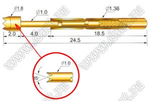 Р160-Н2 контакт контрольный; латунь луженая