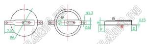 CR2450-LBY2 элемент питания литиевый с выводами; U=3В