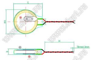 CR2032-LD элемент питания литиевый с выводами; U=3В