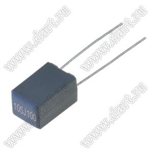 CAPFILM 1uF/100VDC (7.2x11.0x6.0mm) CL23B P=5.0mm конденсатор пленочный полиэстерный миниатюрный; ±10%; C=1мкФ; 100VDC