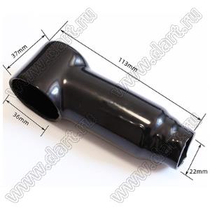 BL22-36-113B изолятор (чехол) клеммы аккумулятора; D1=22мм; D2=36мм; L=113мм; поливинилхлорид (ПВХ); черный