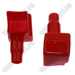 BL15-33x38-85R изолятор (чехол) клеммы аккумулятора; D1=15мм; D2=33x38мм; L=85мм; поливинилхлорид (ПВХ); красный