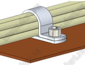 HKWCC-0.5 фиксатор кабеля с креплением винтом; A=4,6мм; B=10,5мм; C=9,6мм; D=4,8мм; E=19,8мм; нейлон-66 (UL); натуральный