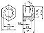 BLHB-060120 втулка резьбовая закладная шестигранная с глухим отверстием; M6; h=12,0мм; n=3,5мм; d1=7,4мм; d2=6мм; латунь