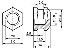 BLHB-050140 втулка резьбовая закладная шестигранная с глухим отверстием; M5; h=14,0мм; n=3мм; d1=6,4мм; d2=5мм; латунь