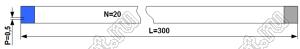 BLFPC P0,5 20PIN 300mm REV шлейф плоский сверхтонкий FFC/FPC; 20; длина 300мм; контакты на разных поверхностях