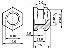 BLHB-100250 втулка резьбовая закладная шестигранная с глухим отверстием; M10; h=25,0мм; n=5мм; d1=13мм; d2=10мм; латунь
