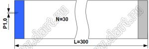 BLFPC P1,0 30PIN 300mm REV шлейф плоский, шаг 1,0мм 30 жил длина 300мм, контакты на разных поверхностях