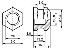 BLHB-060160 втулка резьбовая закладная шестигранная с глухим отверстием; M6; h=16,0мм; n=3,5мм; d1=7,4мм; d2=6мм; латунь