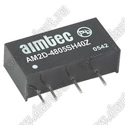 AM2D-4805SH40Z DC/DC интегральный конвертер напряжения; Uвх=43,2-52,8В; Uвых=5В; Iвых=400мА (макс.); Uпр=4000В; один выход