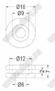 DGBD-12 заглушка круглого отверстия; черная; Dотв.=12,0мм