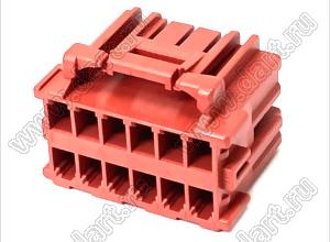 MOLEX CP-3.3™ 5056051202 корпус двухрядной розетки на кабель, цвет красный; P=3,3мм; 12-конт.