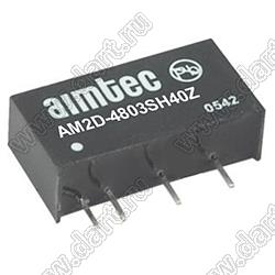 AM2D-4803SH40Z DC/DC интегральный конвертер напряжения; Uвх=43,2-52,8В; Uвых=3,3В; Iвых=400мА (макс.); Uпр=4000В; один выход