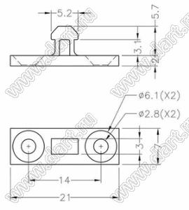 DTA-3 защелка дверцы; нейлон-66 (UL); черный