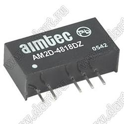 AM2D-4818DZ DC/DC интегральный конвертер напряжения; Uвх=43,2-52,8В; Uвых=±18В; Iвых=±55мА (макс.); Uпр=1000В; два выхода
