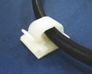 WCL-28(3M) зажим кабеля на самоклеящейся площадке; 22,7x20,0мм; натуральный/черный; нейлон-66 (UL)