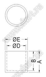 U-33 распорка межплатная; A=5,0мм; B=4,6мм; D=4,4мм; E=5,2мм; нейлон-66 (UL); натуральный