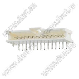 MOLEX MicroClasp™ 559351410 вилка однорядная угловая с направляющими на плату, цвет натуральный; 14-конт.